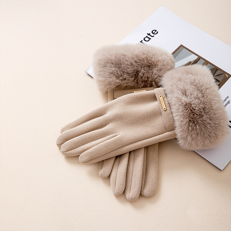 Faux Fur Cashmere Gloves