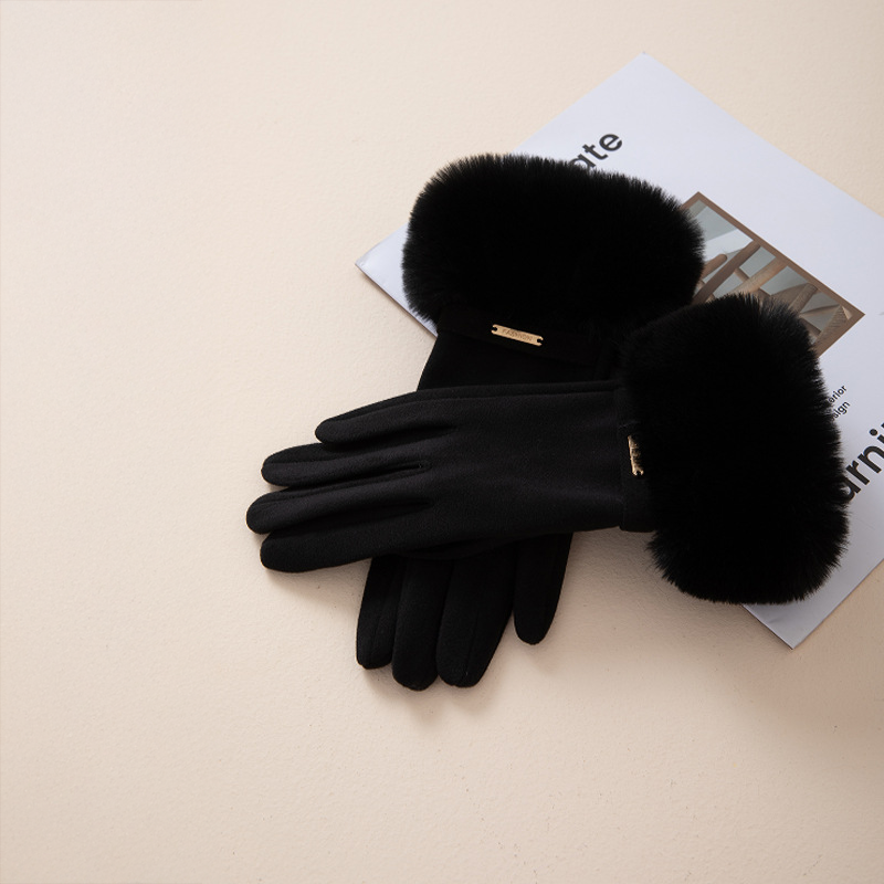 Faux Fur Cashmere Gloves