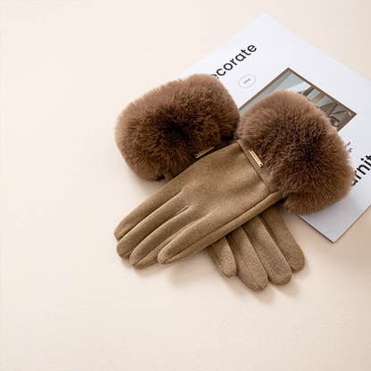Faux Fur Cashmere Gloves