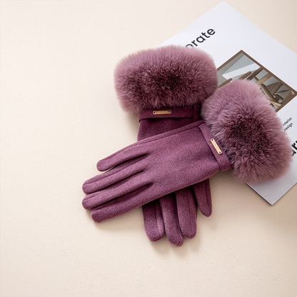 Faux Fur Cashmere Gloves